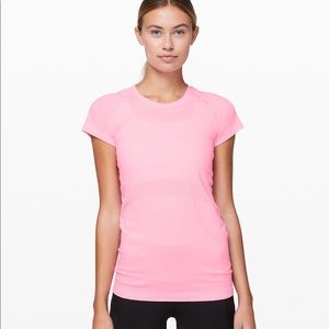 Pink Lululemon Swiftly Tech Short Sleeve Crew